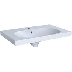 Geberit Acanto Waschtisch mit Ablagefläche, 1 Hahnloch, mit Überlauf, 750x480mm, 500.622.01.2, Farbe: Weiß
