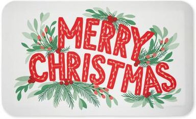 "Stupell Merry Christmas Greenery Printed Anti-Fatigue Floor Mat, 30""x18"""