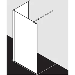 Kermi Pasa XP Seitenwand PXTWF075181AK 75x185cm, silber mattglanz, ESG klar, mit 90Grad Stabilisierung