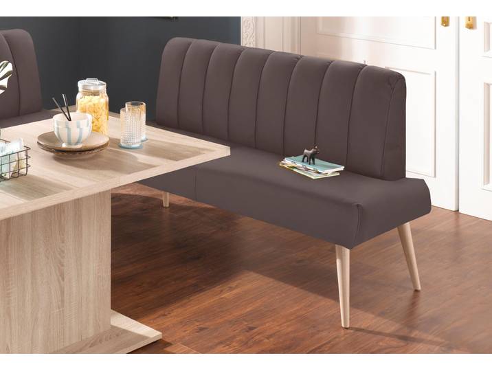 exxpo - sofa fashion Costa, moderne Rückensteppung, bequem und elegant, hoher Holzfuss hochwertige Detailverarbeitung, Frei im Raum stellbar