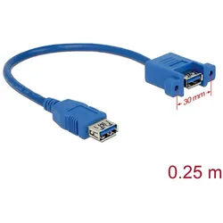 DELOCK USB3.0 Kabel A -> A Bu/Bu 0.25m Einbau