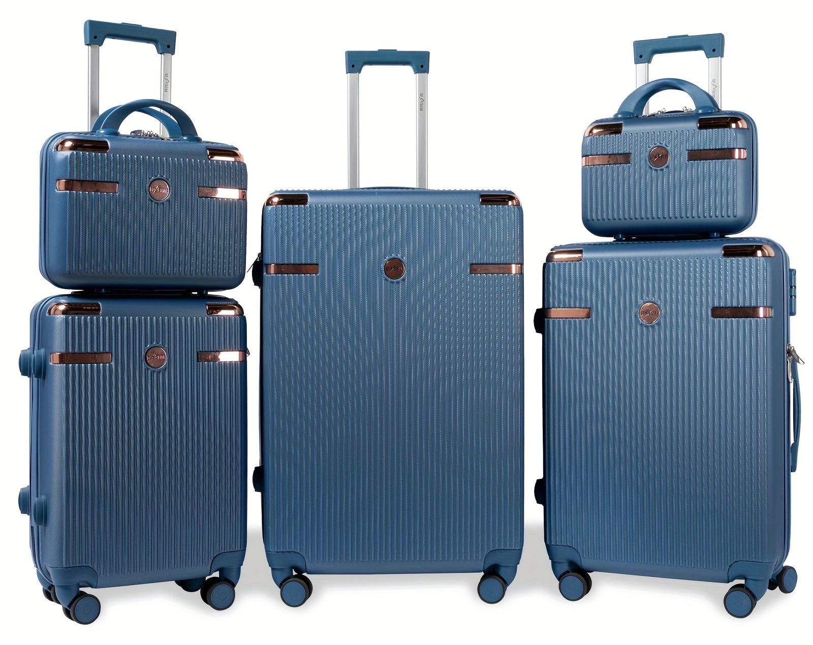 Fünfteiliges Koffer-Set - Reisekoffer - Trolley - Gepäck - Hartschalenkoffer - Dunkelblau - ABS-Gehäuse