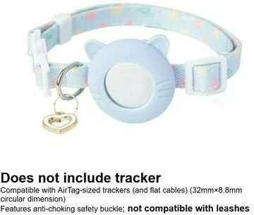 Uplift Picks Adjustable AirTag Cat Collar With Breakaway Buckle Bell And Secure Tracker Case blue 22 35 Cm