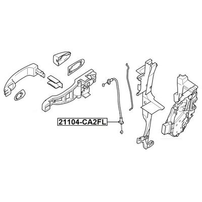 FEBEST Seilzug, Türentriegelung 21104-CA2FL für Ford