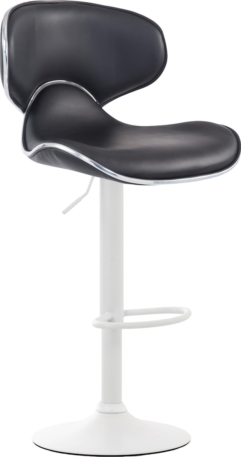 CLP Barstoel Las Vegas V2 met voetsteun, zwart met wit frame