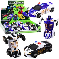 Auto Robot 2in1 Sportwagen Polizeifahrt Mix