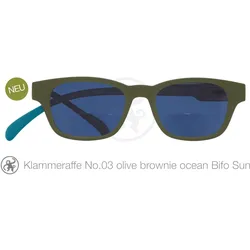 Lesebrille No.03 Klammeraffe Sonnenbrille Bifokal olive/brownie/ocean