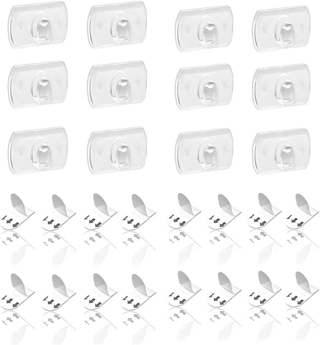 20 stuks Zelfklevende Haken voor Lichtsnoer Clips - Transparant - Onzichtbare Bevestiging