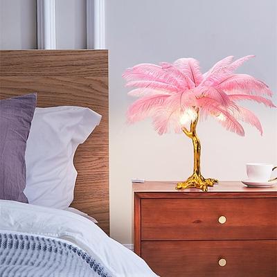 led feder tischlampe straußenfeder neben lampe 60cm rosa weiß blau hochzeit weihnachten dekorativ lichter geburtstag