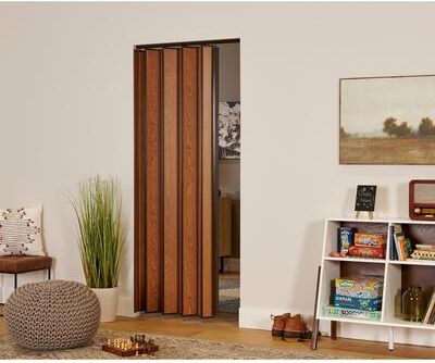 Spectrum Woodshire Oak MDF Folding Closet Door Accordion Door 36 x 80