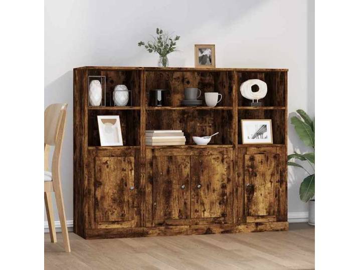 Buffets 3 pcs chêne fumé bois ingénierie design Consoles 120x40x80cm Salle à manger