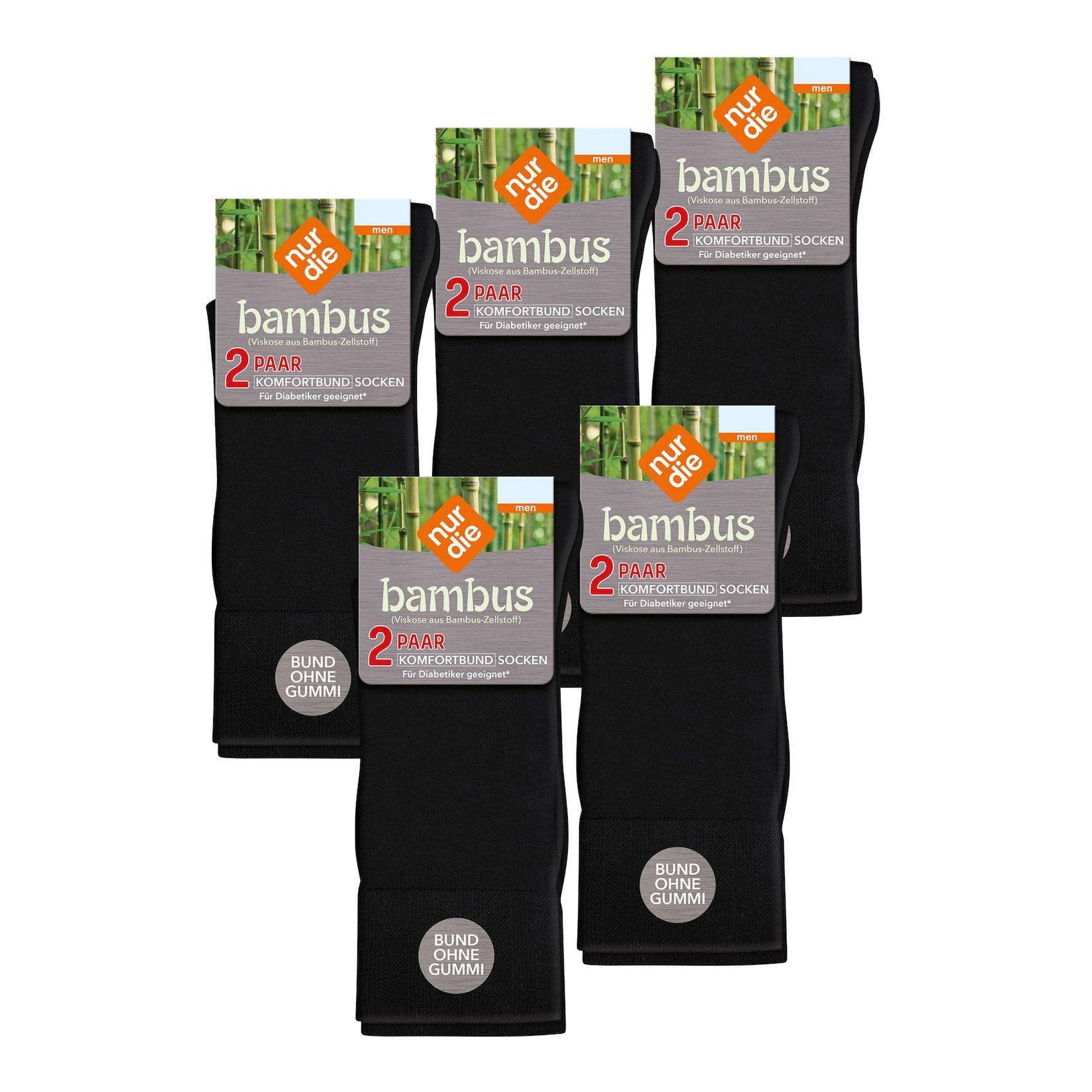 NUR DIE Herren Freizeitsocken Komfortbund Socken Viskose 10er Pack