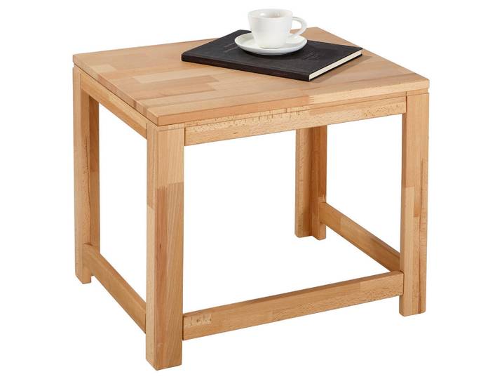 Linea Natura Beistelltisch, Buchefarben, Holz, Buche, vollmassiv, rechteckig, eckig, 45x45x55 cm, Wohnzimmer, Wohnzimmertische, Beistelltisch, Beistelltische Holz