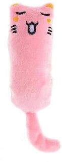 Inspired Living CozyPaws Plush Catnip Toy Interactive Cat & Kitten Plush Toy For Play & Teeth Grinding pink