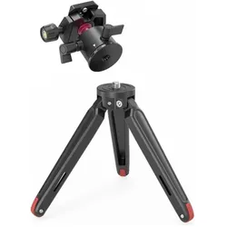 SmallRig Tabletop Mini Tripod mit Panoramic Ball Head (Metall), Stativ, Schwarz, Rot