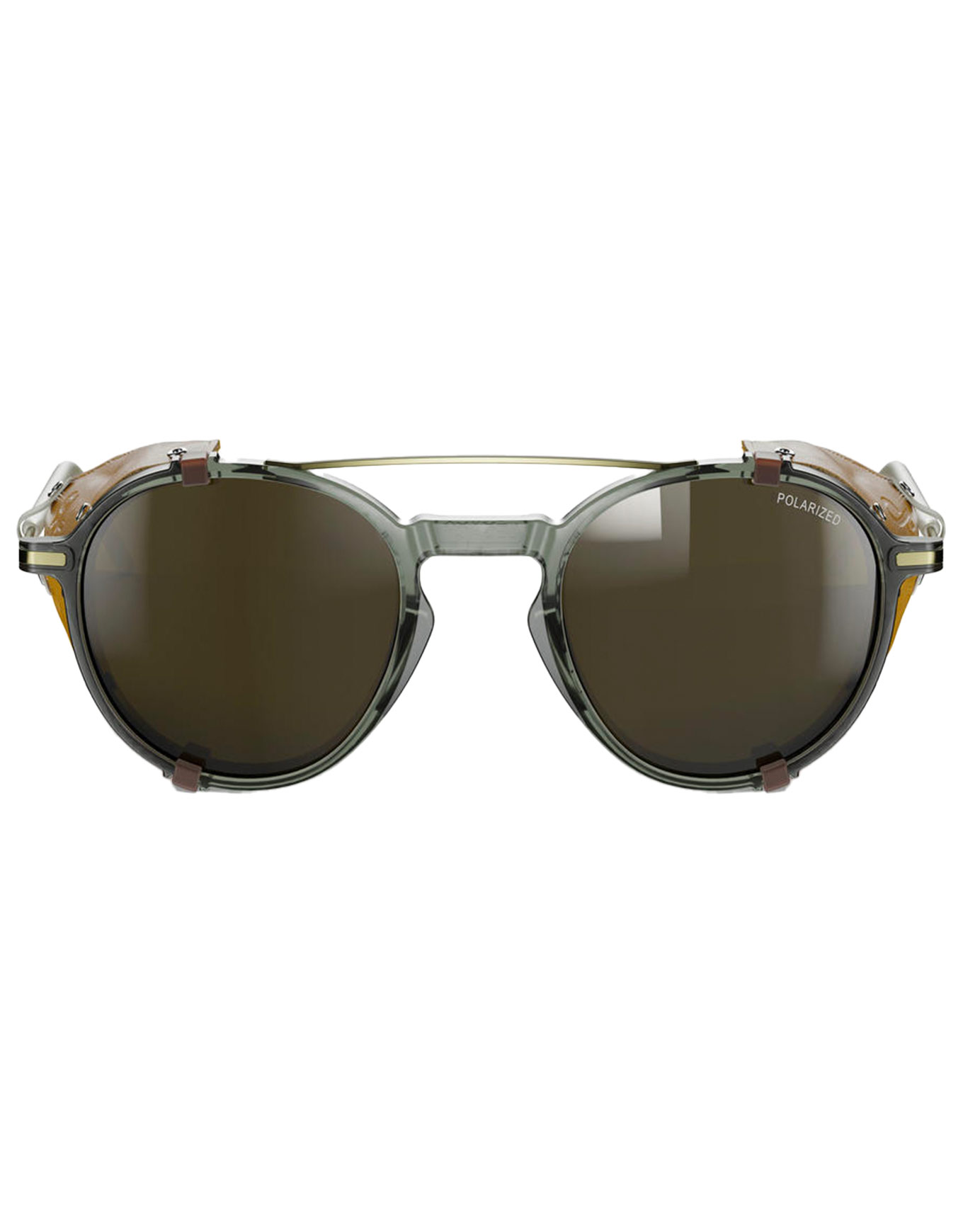 Julbo - Lunettes de soleil - Legacy Gris Clair/Or Spectron 3 Polarized en Cuir - Marron