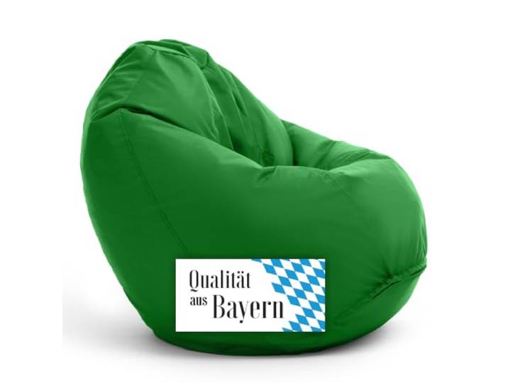 Bruni Bean Bag Classico M in Tannengrün - Sitzsack Outdoor und Indoor mit Innensack zum Zocken & Lesen, Abnehmbarer Bezug, lebensmittelechte EPS-Perlen als Bean-Bag-Füllung, aus Deutschland