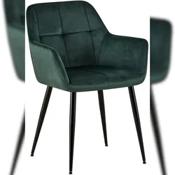 PROREGAL Besucherstuhl MENORCA Samt HxBxT 84x56,5x61cm Grün Konferenzstuhl