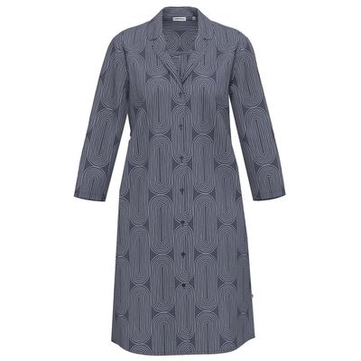 Nachthemd SEIDENSTICKER "Damen Nachthemd Lang bodywear", Damen, Gr. 44, blau (nightblau), figurumspielend, V-Ausschnitt, Gerade, Kleider Nachthemd