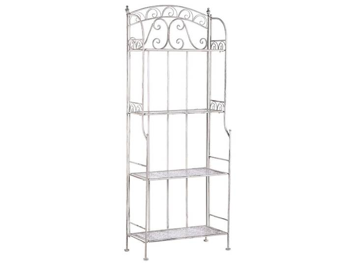 GARTENREGAL weiß Metall 4 Ablageflächen klappbar Padua
