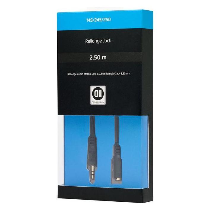 D2 Diffusion C ble Jack 3,5 mm m le/femelle 2.50 Fiches Or (2.50 m, AUX Kabel) (D2JKMF250)