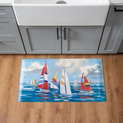 Evergreen "Sailboats Landscape Anti-Fatigue Door Mat - 30"" x 18"""