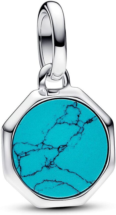 Mini Charm Pandora Médaillon Pandora Gravable Turquoise Femme