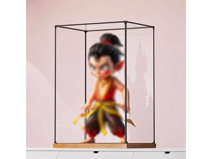 Xyrona Acryl Vitrine Acryl-Vitrine für Actionfiguren, 15, 20, 25, 30, 35, 40, 50, 60, 70cm Hoch, Transparente Vitrine, mit Aluminiumrahmen(30x40xH70cm/12x16x28)