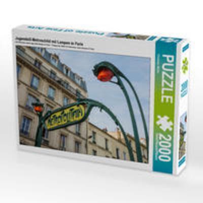 CALVENDO Puzzle Jugendstil-Metroschild mit Lampen in Paris 2000 Teile Lege-Größe 90 x 67 cm Foto-Puzzle Bild von Christian Müller