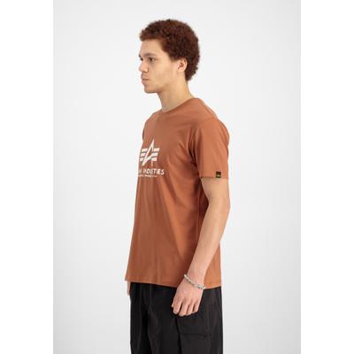 T-Shirt ALPHA INDUSTRIES "Basic BL T-Shirt", Herren, Gr. XS, braun (hazel braun), Obermaterial: 100% Baumwolle, Shirts T-Shirt