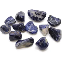 Bag of 12 Medium African Tumble Stones - Sodalite - Pure Blue