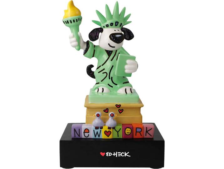 Dekofigur GOEBEL Ed Heck - Liberty Dog , bunt, B:17cm H:26,5cm T:13cm, Porzellan, Dekofiguren, Dekofigur