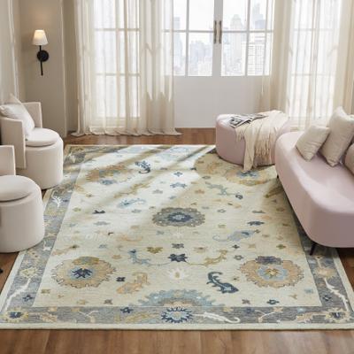 KALATY Heritage Haven Floral Wool Area Rug
