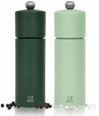 "Peugeot Cosy Beechwood Steel Manual Pepper Salt Mill Set Case Hardened - 8"" H x 3"" L x 2"" W"