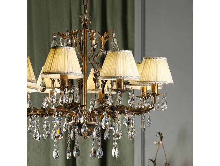 Lustre Karen - Type B 80 x 105 x 80cm Blanc/Cuivre 8 Coton E14