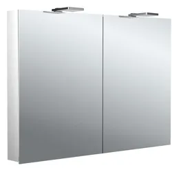 emco flat 2 style LED-Lichtspiegelschrank mit Aufsatzstrahlern, 2 Türen, 1000x711x113mm, 979706304