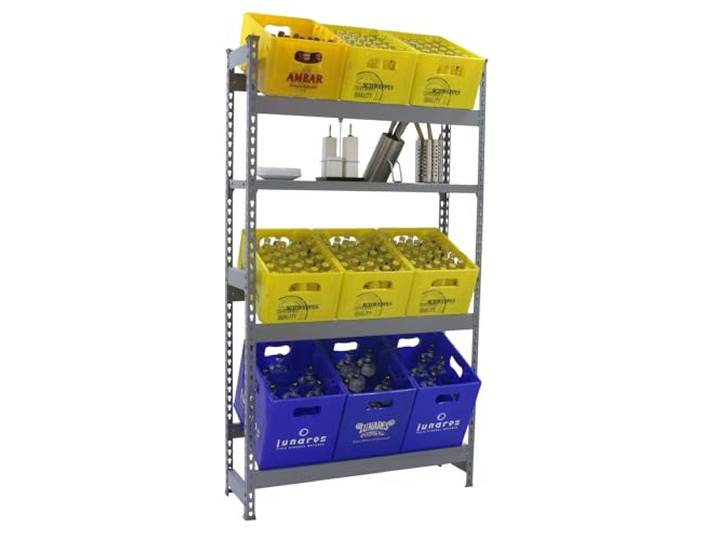 Simonrack Getränkekistenregal, 6 Kästen, Flaschenregal, Getränkekistenhalter, Kistenregal, Grau - Simonbottle