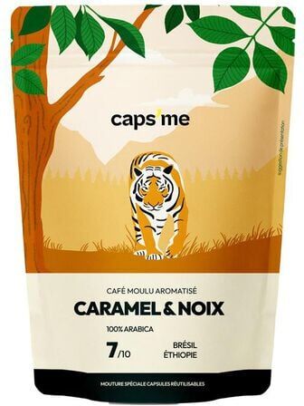 capsMe 200 G - Gemahlener Kaffee - Aromatisiert Karamell Und Walnuss - Caps Me - MaxiCoffee