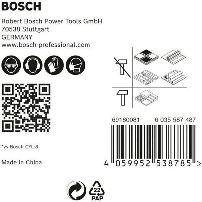 BOSCH Jeu de forets à percussion HEX-9 5 pcs 4/5/6/8 mm MultiConstruction EXPERT (2608900585)