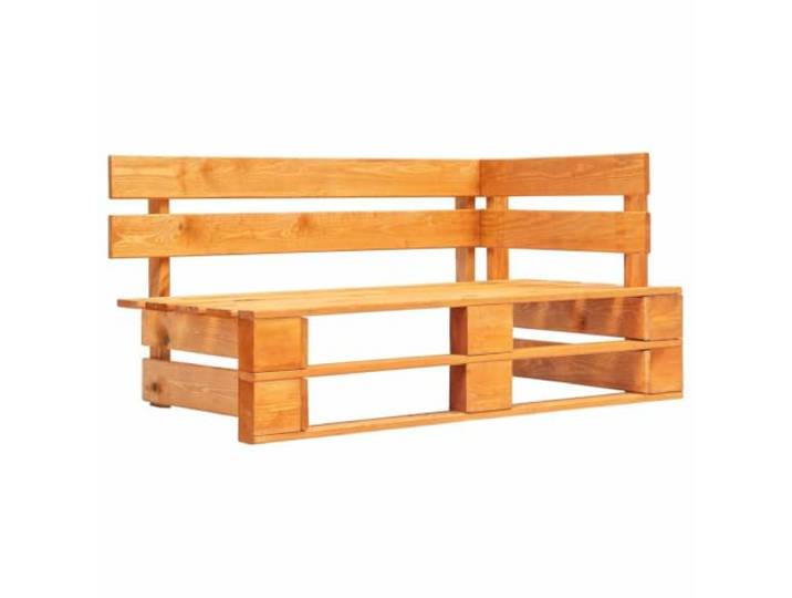 HKQWPBF Outdoor-Eckbank Paletten Holz Honigbraun aus Kiefernholz für Garten Kesseldruckimprägniertes Kiefernholz, robuste Konstruktion, einfacher Aufbau, vielseitig nutzbar, natürliche Optik