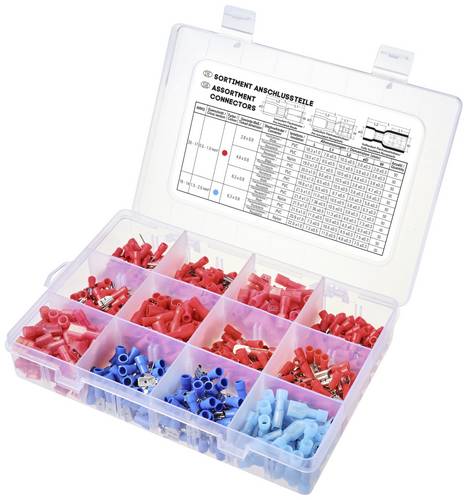 TRU COMPONENTS TC-11894516 Quetschverbinder-Sortiment 0.5mm² 2.5mm² Rot, Blau 575St.
