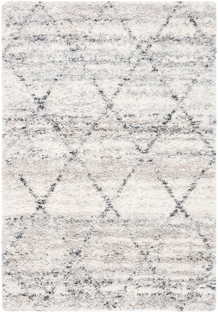 Gracie Oaks Ockton Geometric Area Rug Gray Rectangle 91 x 152cm