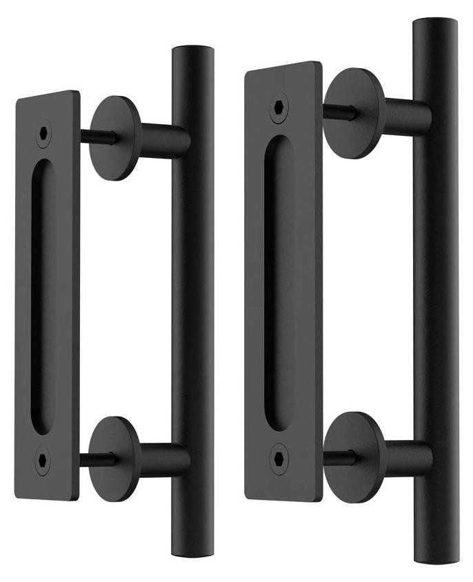 Solidchoice Set van 2 Zwarte Schuifdeurhandgrepen van Rvs