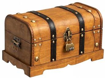 Vintiquewise Vintage Wooden Treasure Chest with Lock for Home Décor