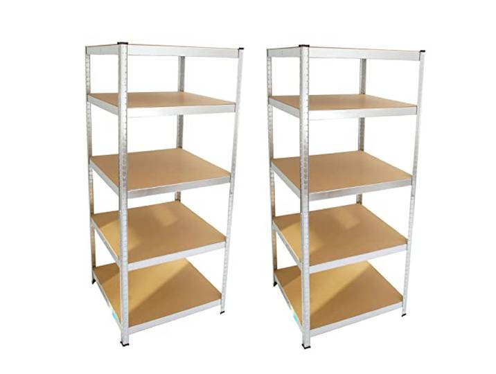 TRUTZHOLM 2X Schwerlastregal 180x75x75cm Werkstattregal 875 kg 5 Böden Archivregal Lagerregal Kellerregal Metallregal Regal Garagenregal