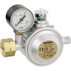 GOK Gasregler für Gewerbe mit ÜDS EN61-DS 1,5kg/h 50mBar