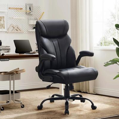Garvee Ergonomic Office Chair, Wide PU Leather Gaming Chair, 360° Swivel Wheels, Adjustable Height, 350 Lbs Capacity