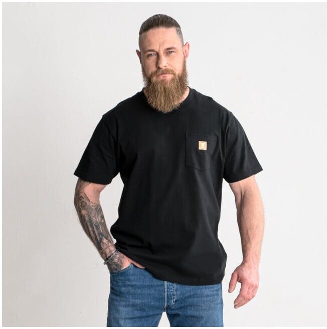 T-shirt STIER Heavy Pocket, Couleur Noir, Taille XL, coton organique (906635)