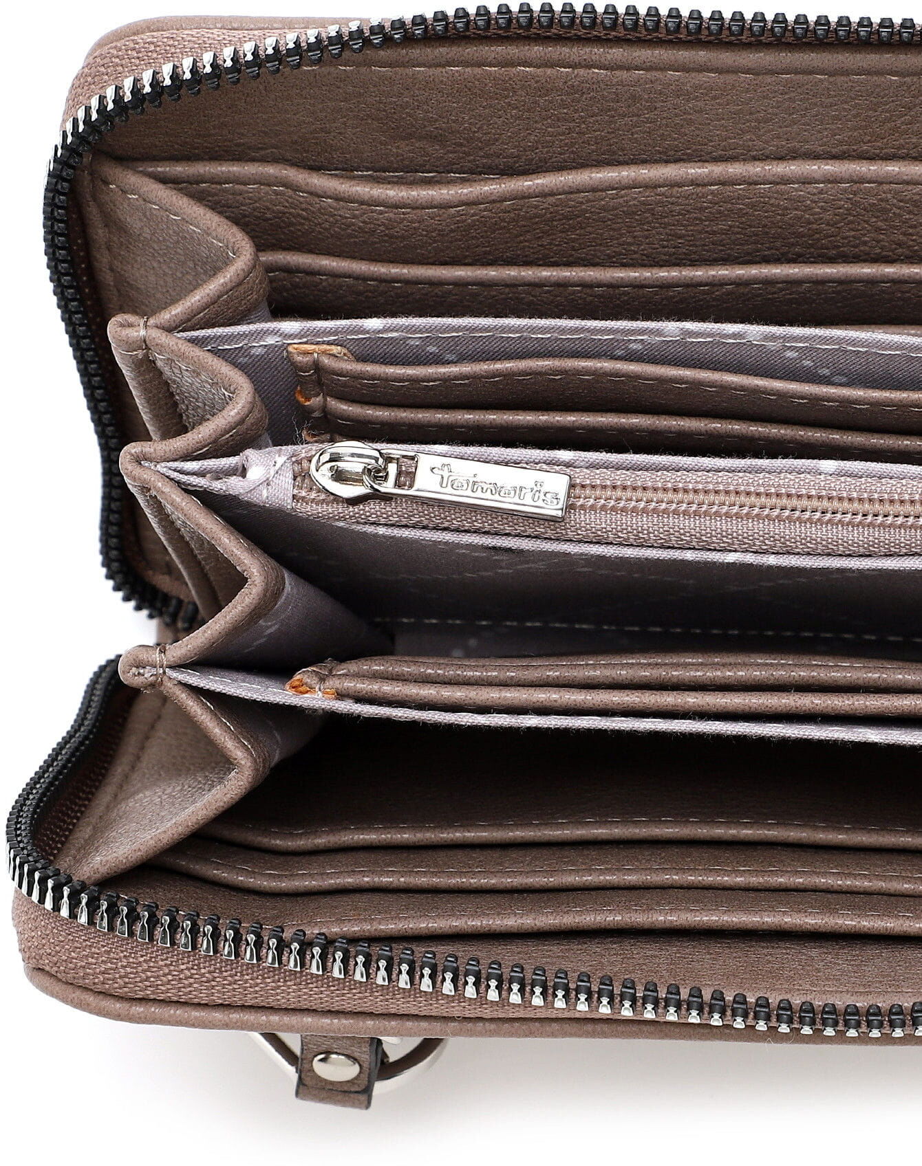 Geldbörse TAMARIS "Geldbörse TAS Nele", Herren, grau (schwarztaupe 950), Kleinlederwaren Geldbörse
