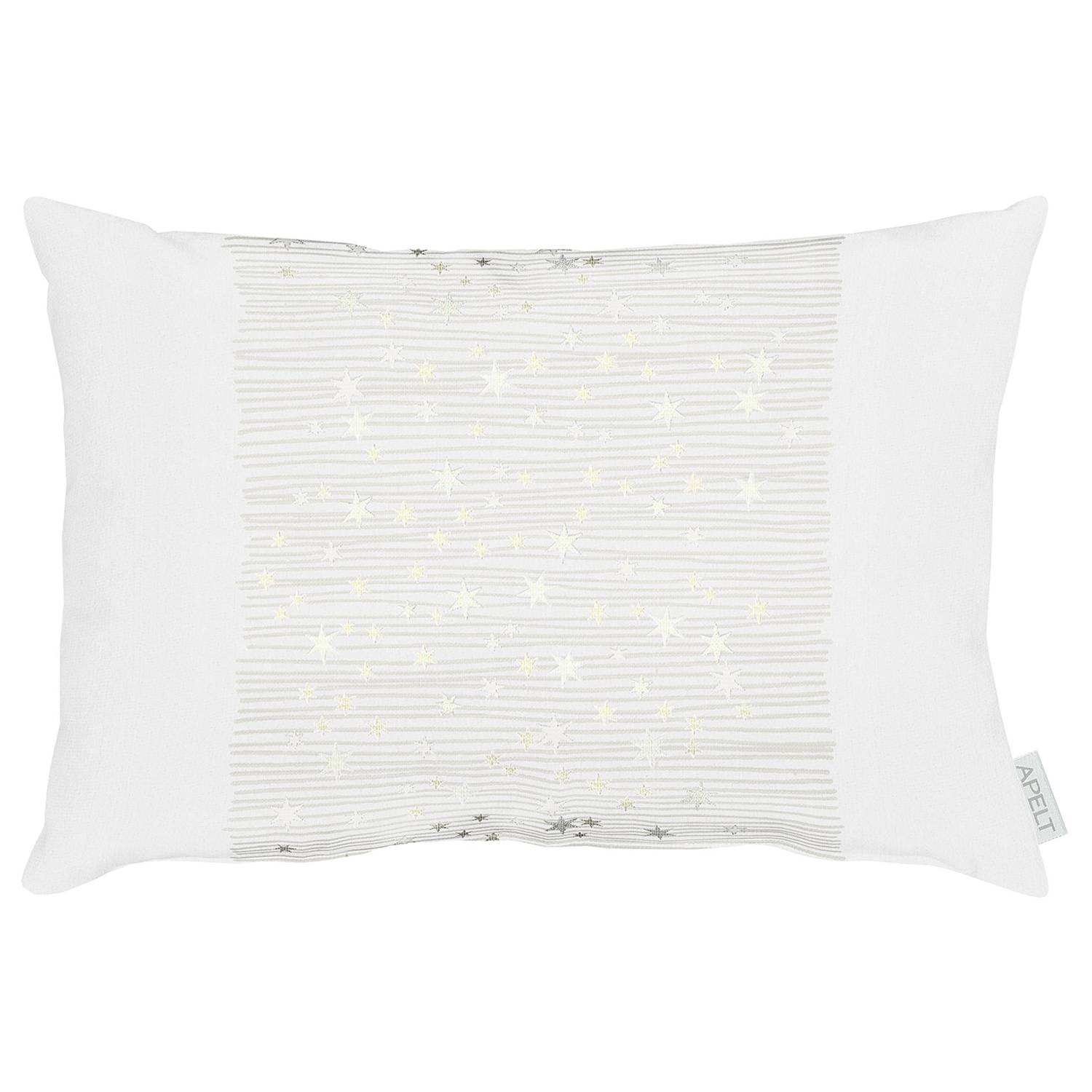 home24 Sierkussen beige/wit/goudkleurig met grafisch sterrenpatroon, B: 50 cm, H: 35 cm